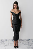 Black EFFY CORSET top by BALYKINA featuring structured design and adjustable straps, displayed on a mannequin.