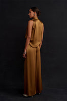 Acaria Studio Jill Satin Pants in Copper, stylish women's pants with a smooth satin finish and relaxed fit.