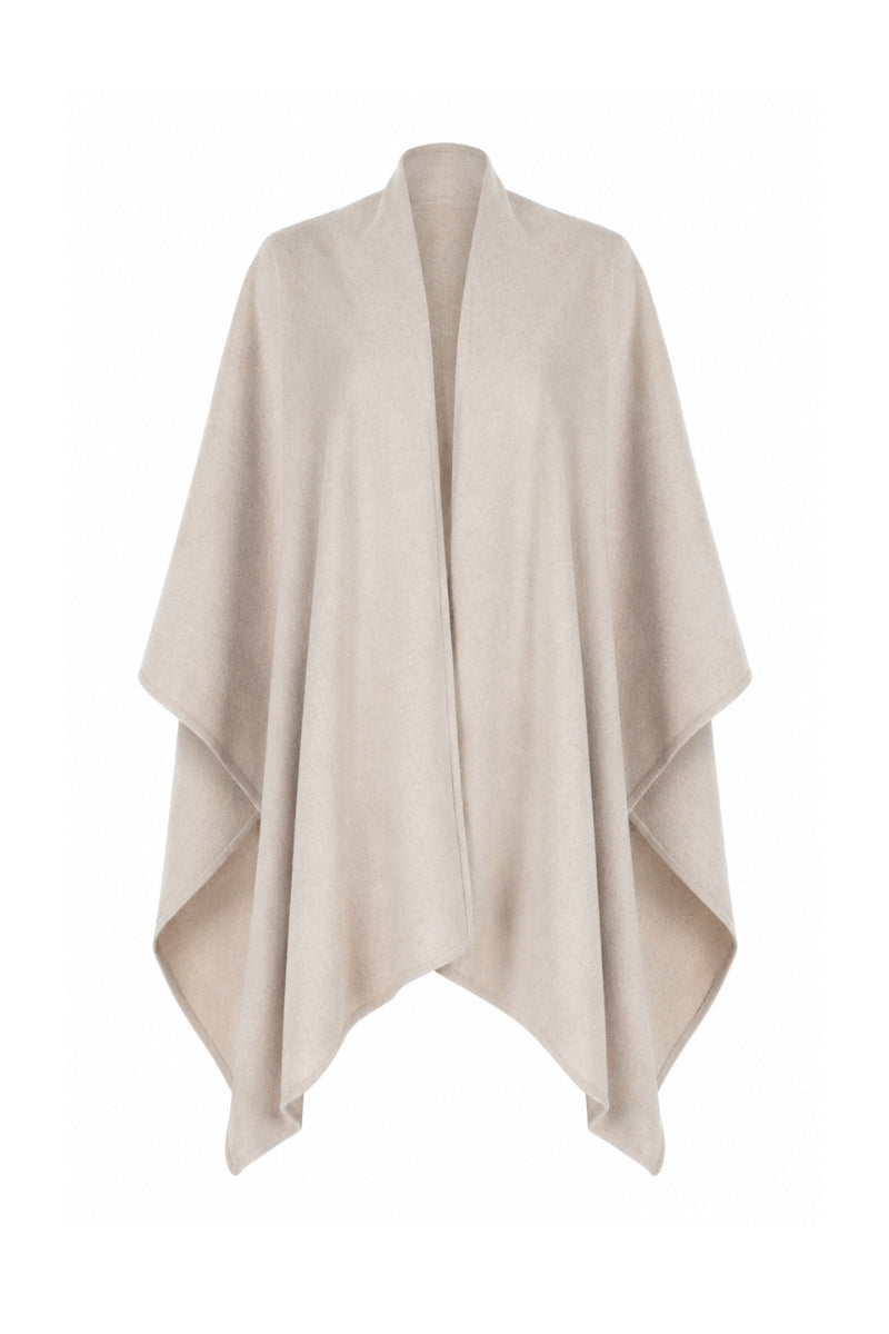Lili Blanc oversized cardigan cape in soft knit, draped style with wide sleeves and cozy, relaxed fit.