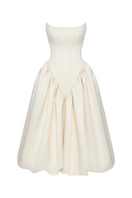 Beige Violet Transformer maxi dress by Balykina, featuring a flowing silhouette and elegant design for versatile styling.