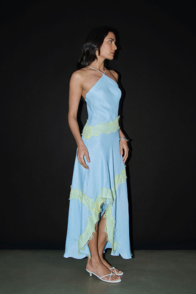 Summer Away ARAVA midi dress featuring a flowy fabric and stylish design, perfect for casual or semi-formal occasions.