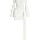 Khanum's white mini dress featuring a fitted silhouette and short sleeves, perfect for casual or summer wear.