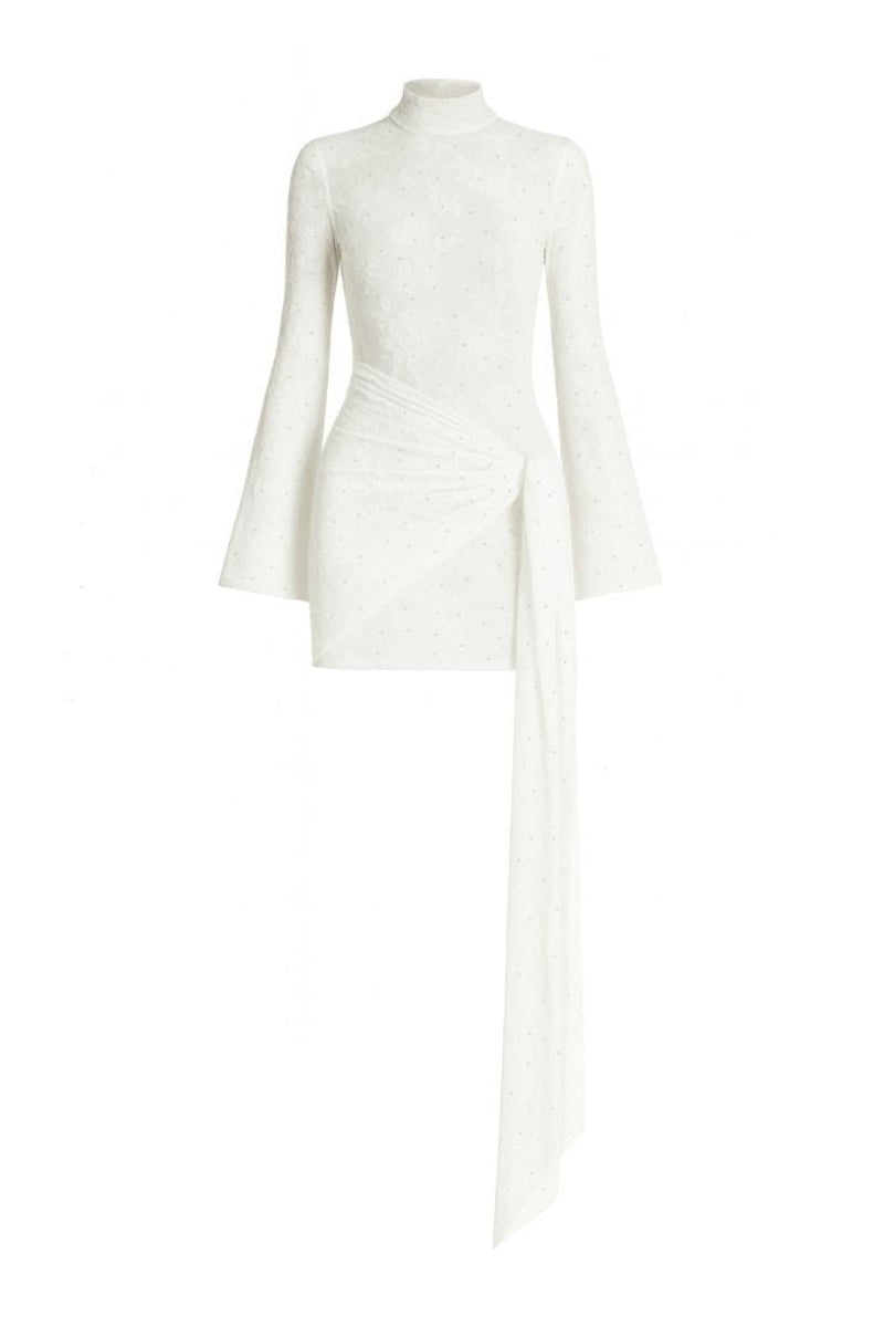 white turtleneck mini dress Khanum's KALESY IN a sleek choice in New York & Company unique gift for her Size:56