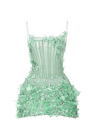 Mint Arabella tulle dress by 21Six, a stylish mini dress with delicate tulle fabric and feminine design.