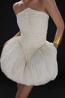 BALYKINA Clara Ivory Mini Dress featuring a fitted silhouette and elegant design, perfect for stylish occasions.
