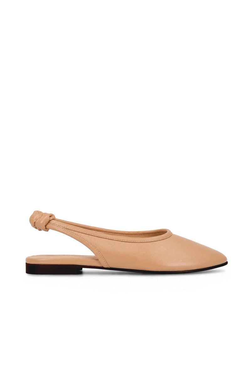 House of Atana Ballerina Sling Tan flats with rounded toe and slender strap, stylish and comfortable for everyday wear