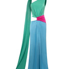 Sisters Leila maxi dress in dreamy pastel colors, flowing fabric, sleeveless design, perfect for warm weather and elegant occasions.
