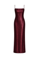 EDITH TEXTURED GOWN IN DARK CHERRY