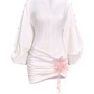 Do Long Celestial Veil Mini Dress in lightweight fabric, featuring a flowing silhouette and celestial-inspired pattern.