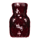 BalYKINA Burgundy Nino Dress, a stylish mini dress with a fitted silhouette and elegant design, shown on a model.
