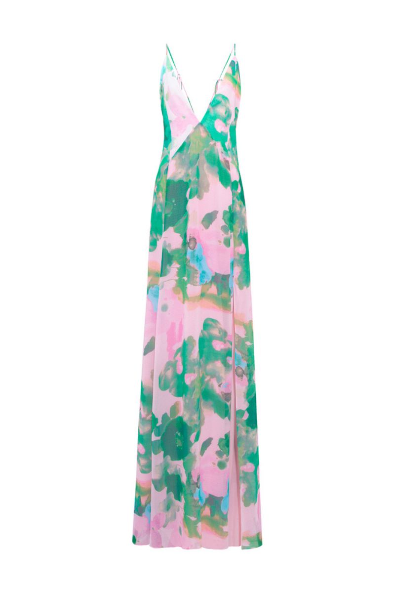 JANE DRESS IN SOFT PINK AND GREEN - CULT MIA