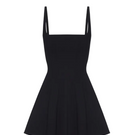 Black BALYKINA mini dress with adjustable straps, fitted style, perfect for casual and evening wear.