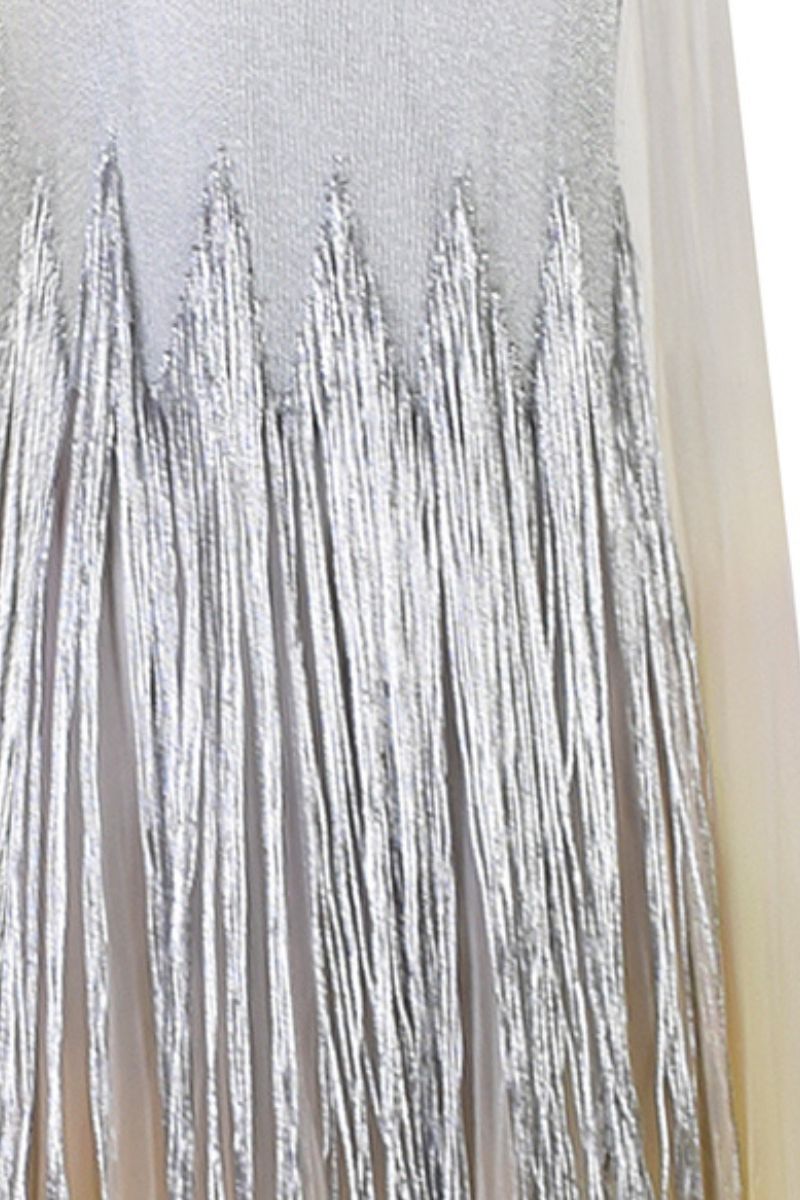THE TWILIGHT HALTER FRINGED DRESS - CULT MIA
