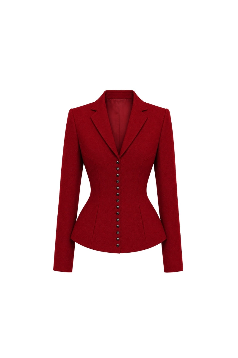 ESTEE FITTED JACKET IN PAPRIKA RED