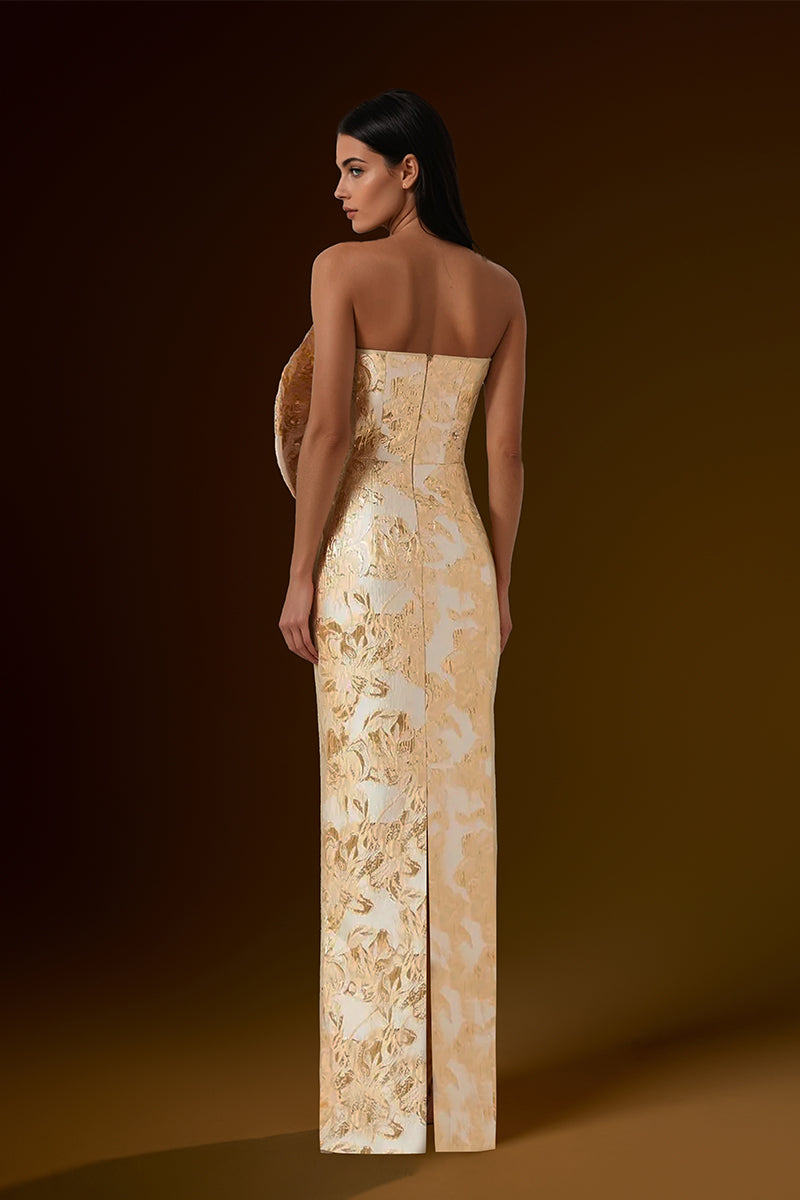 LILY METALLIC JACQUARD MAXI DRESS | CULT MIA | I.H.F LILY METALLIC JACQUARD MAXI DRESS | CULT MIA | I.H.F