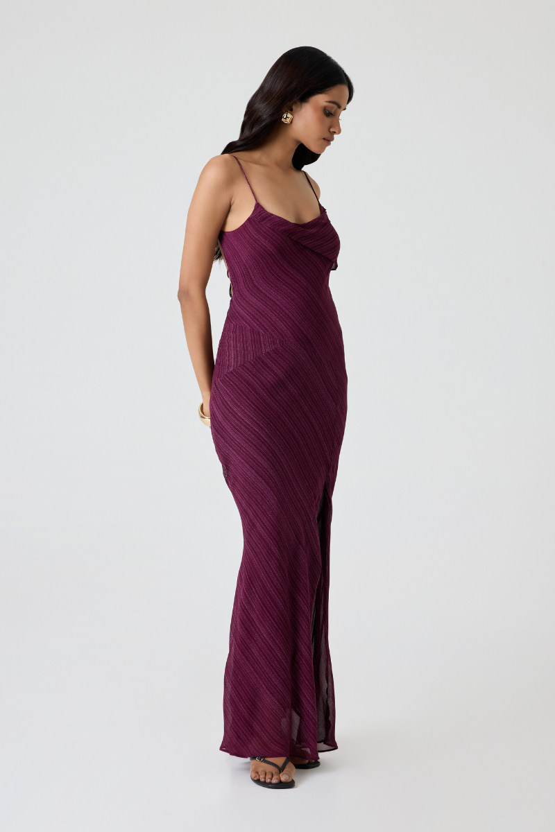 BARI DRESS IN MULBERRY ETCH - CULT MIA