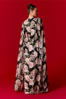 Nur Karaata Marianne maxi dress featuring a flowy silhouette, floral print, and sleeveless design perfect for summer occasions.