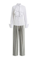 White Plan soft tailor co-ords set featuring a fitted top and matching pants, perfect for casual and stylish wear.