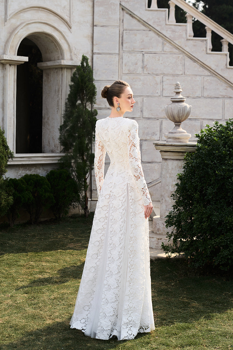 long sleeve lace dresses for women Elegant Black Lace Long Sleeve Mother of Bride Dress