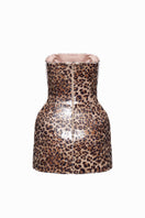 BalYKINA TIA MINI DRESS LEO in vibrant leopard print, sleeveless design, fitted silhouette, perfect for stylish summer wear.