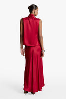JUPE EN SATIN JILL ROUGE