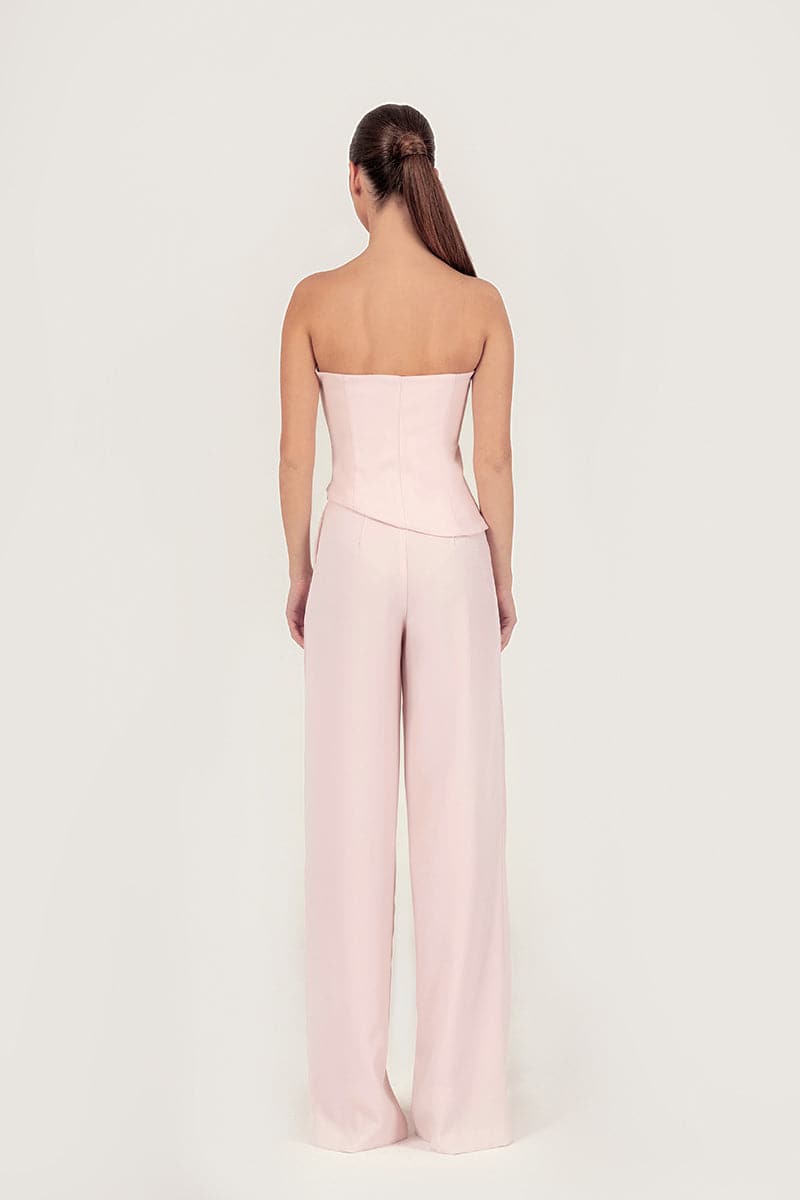 ASYMMETRIC GOLD-DETAILED CREPE CORSET - CULT MIA