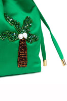 Waiwai Rio BEL CETIM Aloha Bag in green, a stylish top handle bag with a smooth, satin-like finish and elegant design.