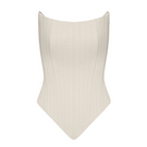 Angled two-sided corset top by BALYKINA featuring a stylish, structured design with angled panels and a fitted silhouette.