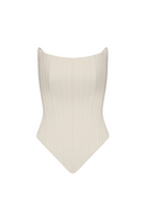Angled two-sided corset top by BALYKINA featuring a stylish, structured design with angled panels and a fitted silhouette.