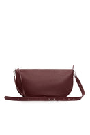 Vikele Studio Denise shoulder bag in burgundy leather with sleek design and top handle, stylish accessory for everyday use.