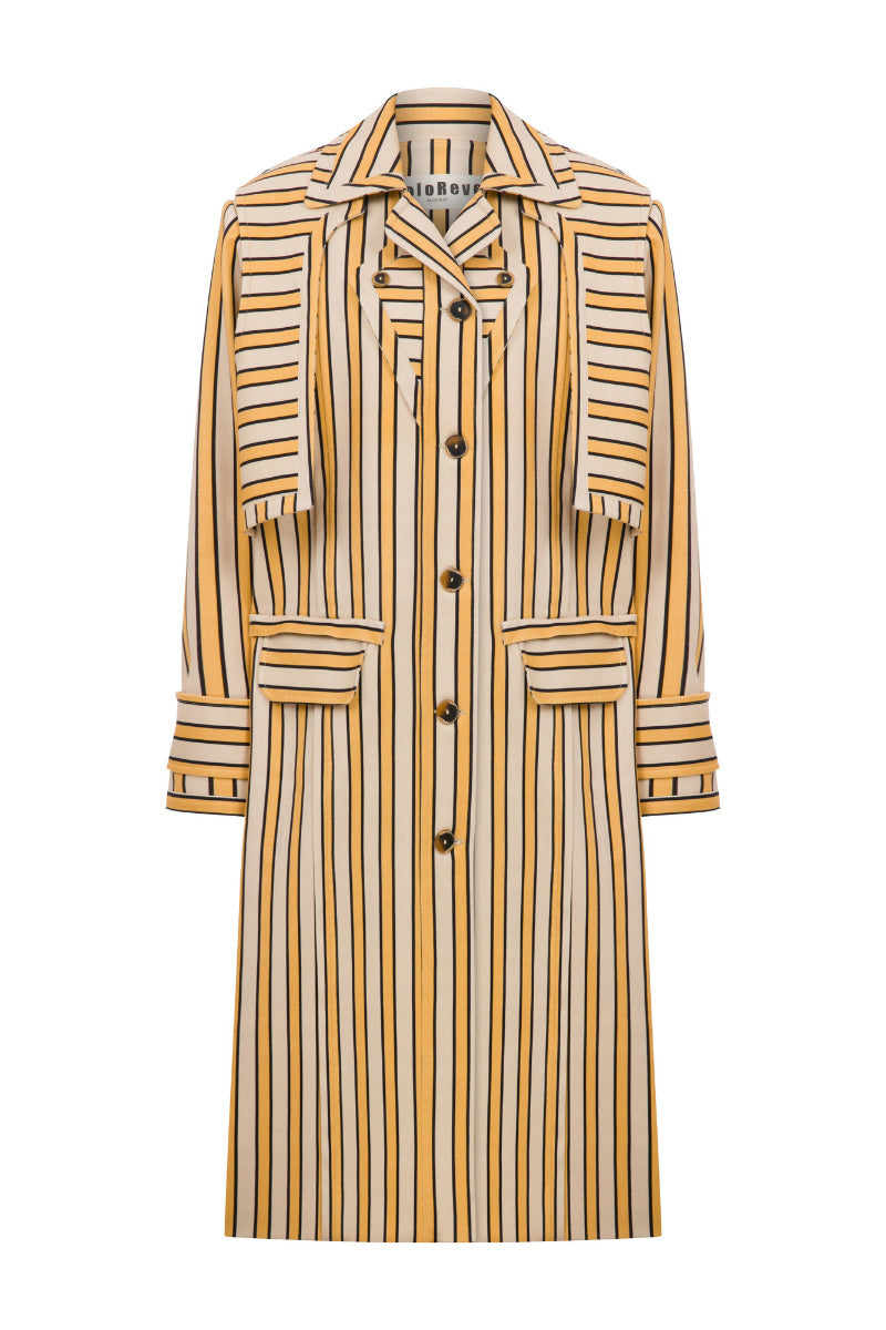 TRENCH COAT IN BROWN STRIPED