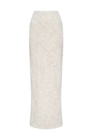 Balykina sequin-embellished lace maxi skirt featuring intricate detailing and flowing fabric, ideal for elegant evening wear.