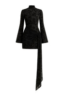 Black KALESY mini dress by Khanum's, featuring a stylish, fitted silhouette ideal for casual or evening wear.