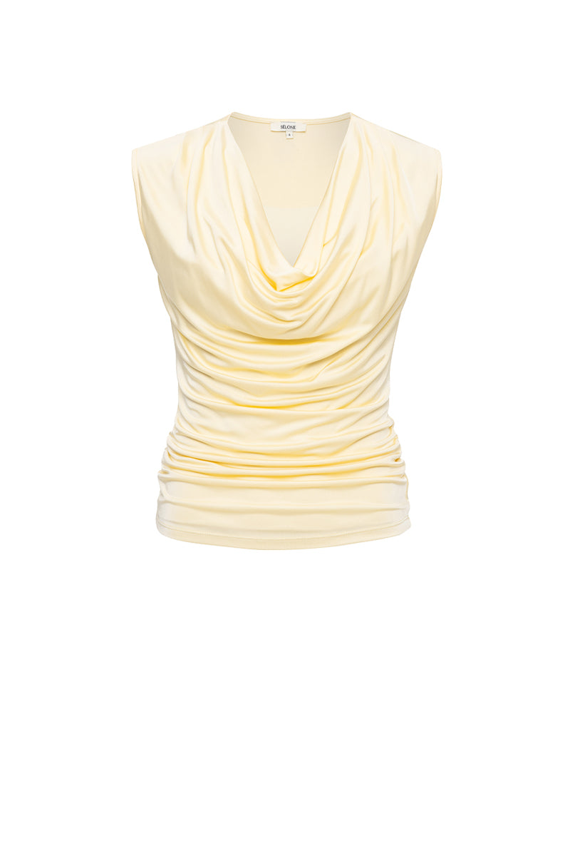 YLUNE LIQUID DRAPE TOP IN BUTTER YELLOW