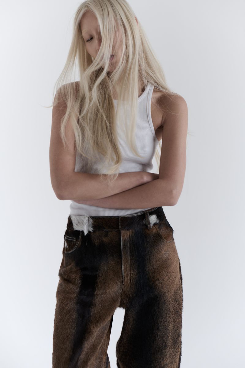 ZUT Ascot leather pants with sleek black design, slim fit style, and detailed stitching visible on the smooth leather fabric.