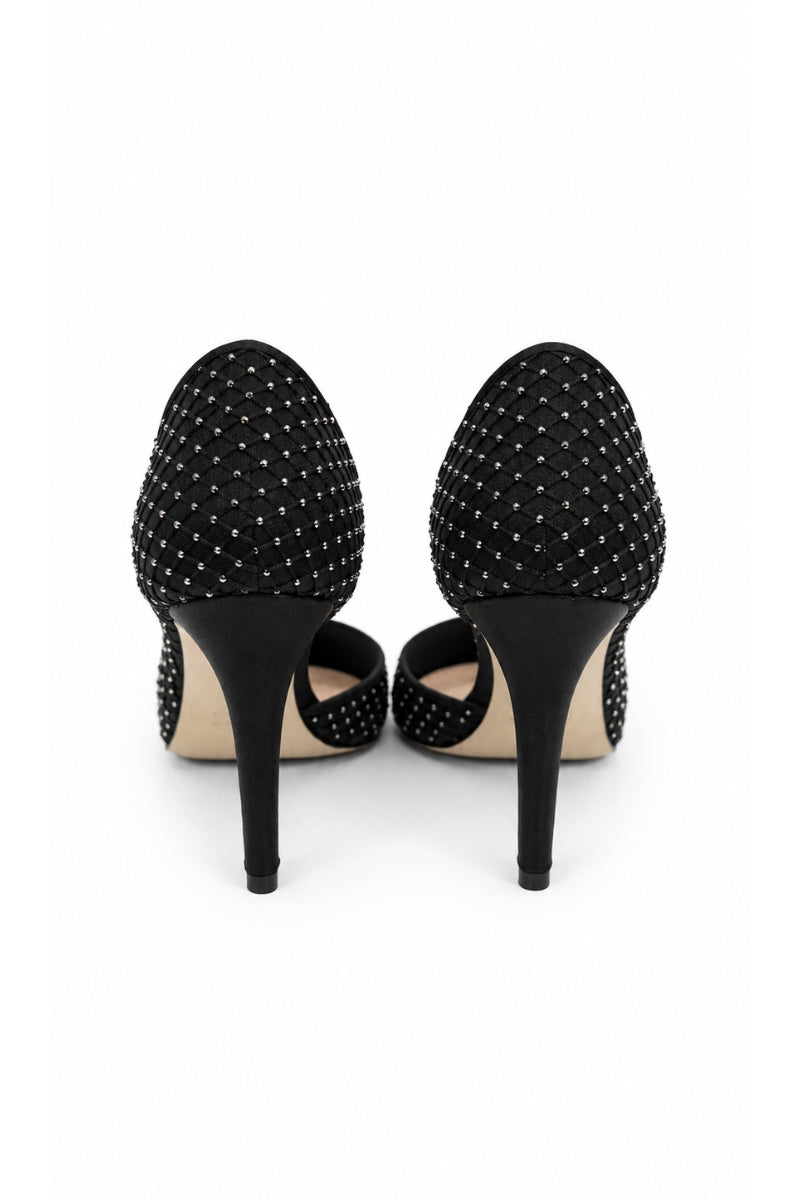 Lili Blanc Stella heel shoes with elegant pointed toe and stiletto heel, black patent leather, stylish women's dress heels