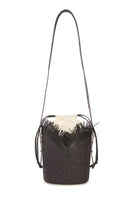Black shoulder bucket bag by Vikele Studio with a rounded shape, adjustable strap, and minimalist design.