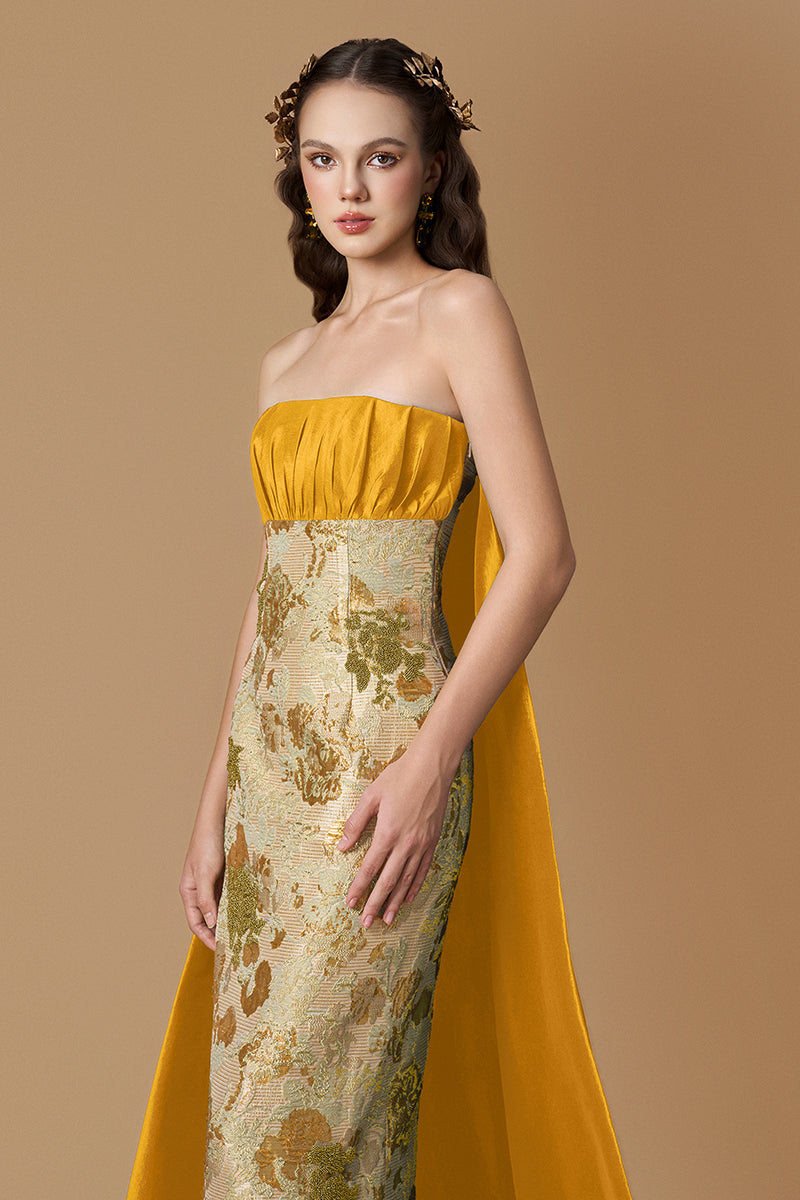 yellow and brown floral dress Addison Brown Floral Button Through Midi Dress Finery London
