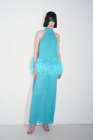 Nué Anaïs blue gown, elegant dress with flowing fabric and detailed design, perfect for formal occasions.