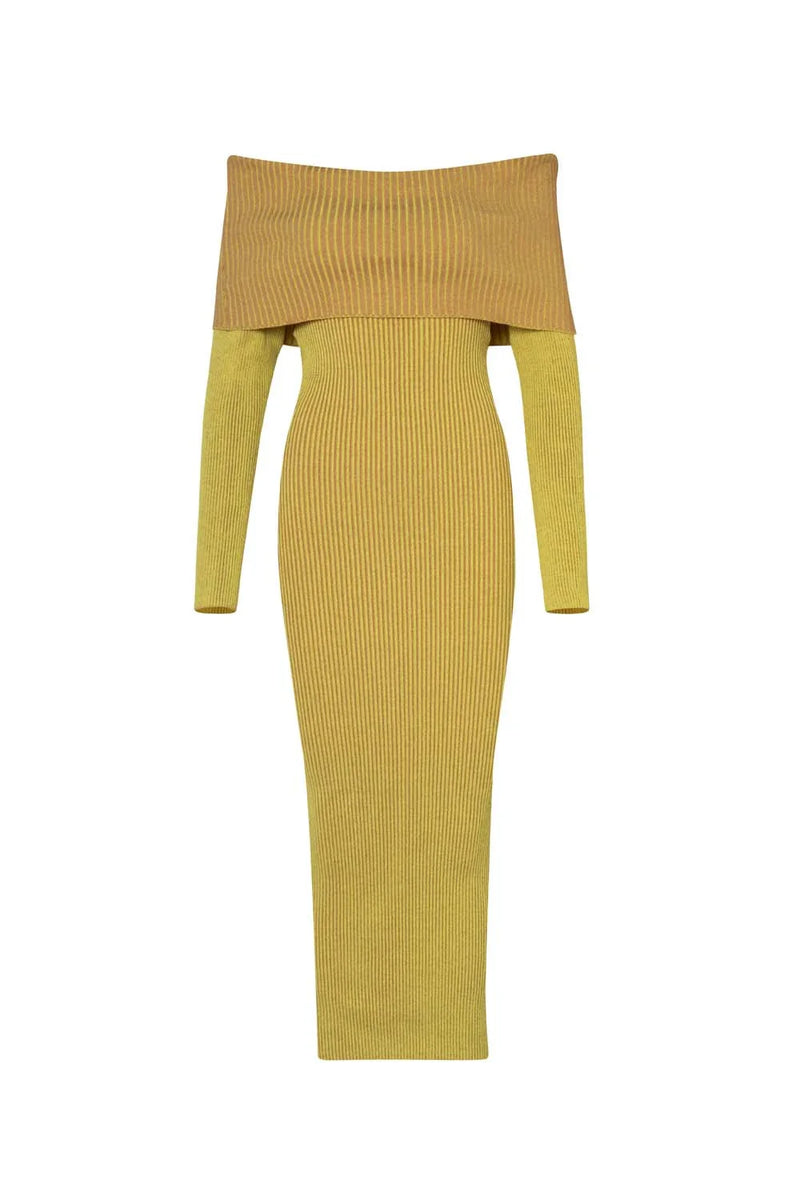 فستان كينتو باللون الحمضي الغروب