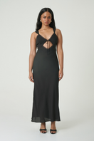 Black Mila maxi dress by Summer Away featuring a flowing silhouette and elegant design, perfect for summer occasions.