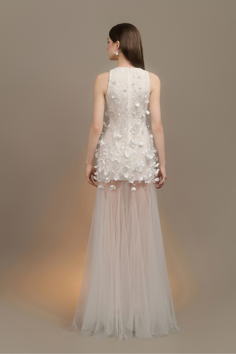 Arti Apparel Flarin Maxi Dress in flowing fabric, featuring a stylish long length and elegant design for casual or formal wear.