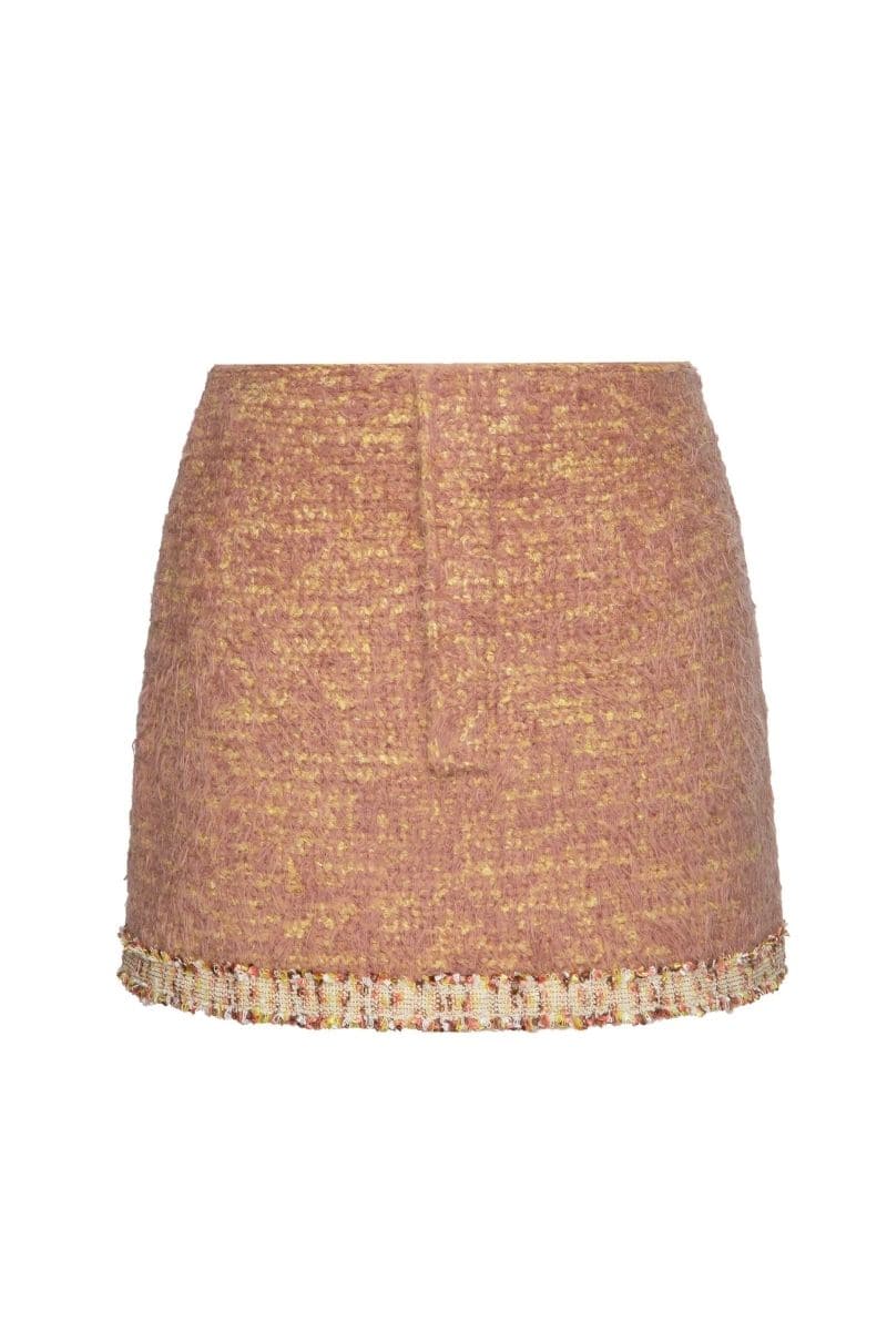 ROZANY BEIGE KNITTED MINI SKIRT - CULT MIA