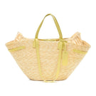 Yellow summer shoulder bag by LE SH KA with a stylish design, perfect for casual and beachwear occasions.