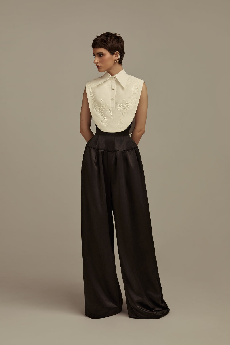 Black POEM AETHER trousers, stylish men's pants with a modern fit, featuring sleek design and comfortable fabric.