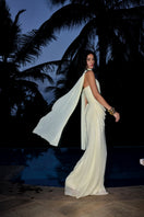 Elegant Deme By Gabriella Giselle gown with flowing fabric and intricate detailing, perfect for formal occasions.