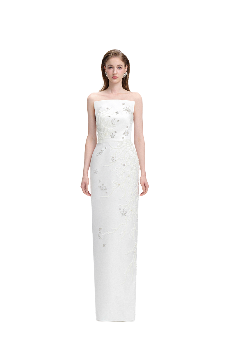 maxi dress straight Straight sleeveless maxi dress :: LICHI