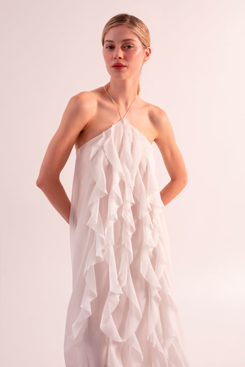 AQUA DRESS IN WHITE - CULT MIA
