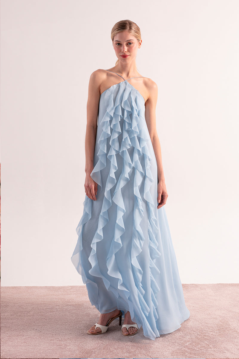 AQUA DRESS IN SKY BLUE - CULT MIA