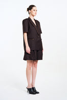 Aidan & Ice NARA brown blazer, tailored blazer for women, featuring a classic fit and stylish lapel, displayed on a hanger.